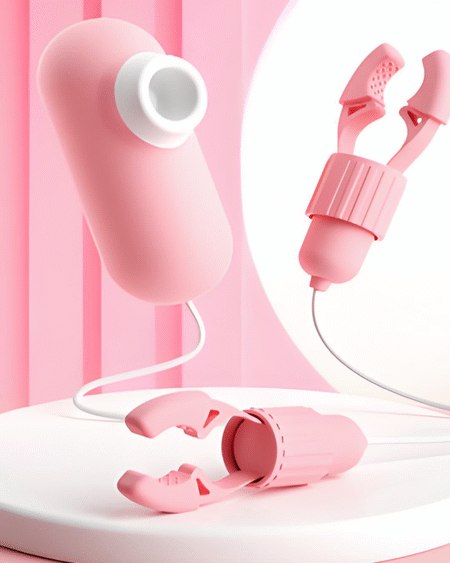 Pink Daiyu Rabbit Nipple Clamps with Sucking and Licking Functions - Erotic Female Masturbation Toy, Adult Sex Product