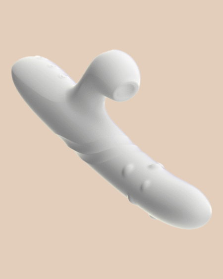 Sucking and stretching masturbator